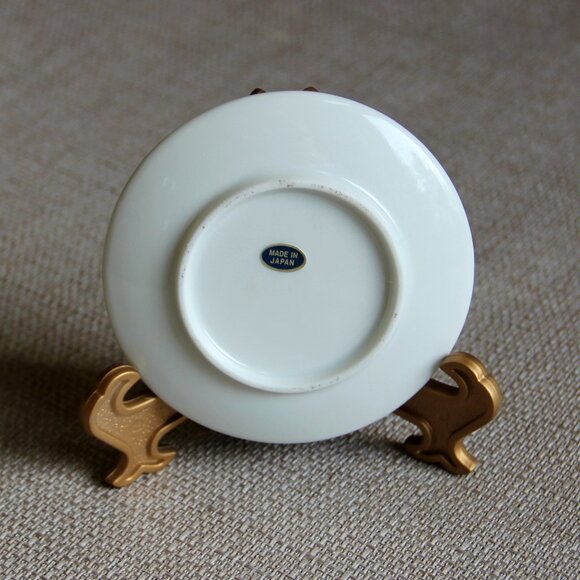 Two Vintage Geisha Girl Mini Plates with Easels Made in Japan - Picture 4 of 7